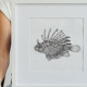 Print van een dotwork koraalduivel