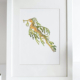 Print van een leafy seadragon in aquarel