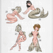 Zeemeerminnen tattoo ontwerpen in kleur door Aaron