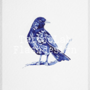 Merel in Delfts Blauwe stijl, handgemaakt tattoo ontwerp door Francine