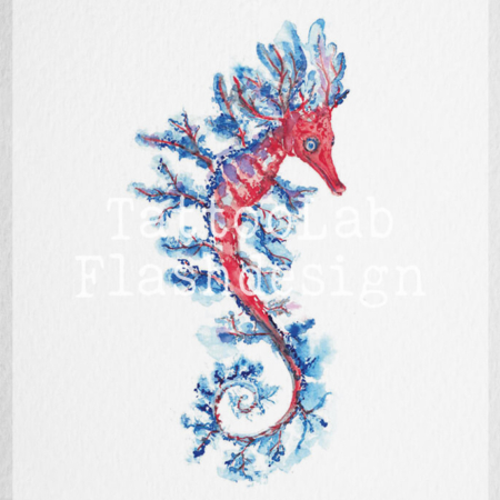 Zeepaard tattoo ontwerp in kleur door Francine