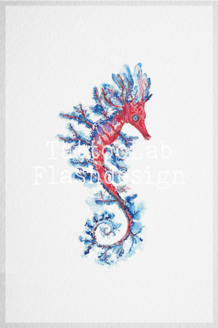 Zeepaard tattoo ontwerp in kleur door Francine