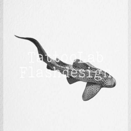 Flash tattoo van een walvishaai door Ilse