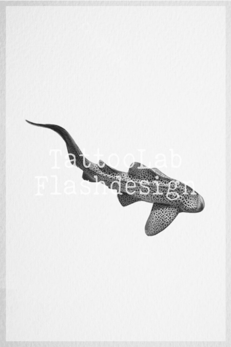 Flash tattoo van een walvishaai door Ilse