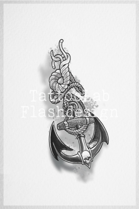 Tattoo ontwerp van een anker door Jeroen