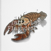 Tattoo ontwerp van een kreeft in full-colour