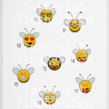 Full color tattoo ontwerpen van emoticons in een bijenstijl