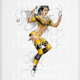Tattoo design van een full color pin up in bijen thema