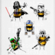 Tattoo designs van een bij in Star Wars thema in kleur