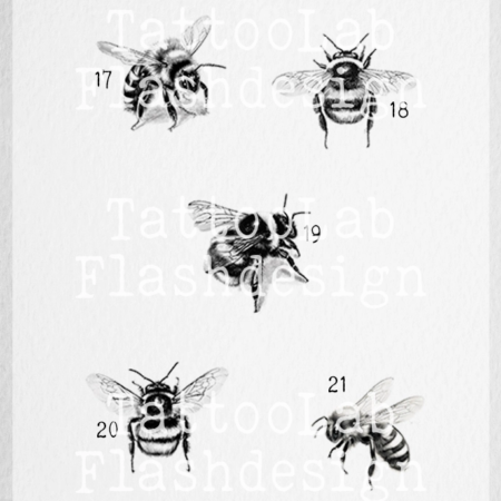 Tattoo ontwerp van een bij in illustratieve stijl