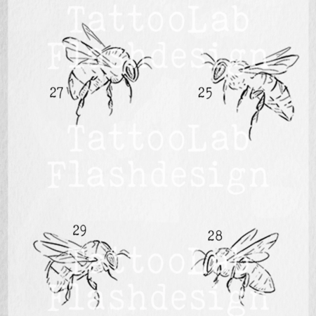 Tattoo ontwerp van een bij in minimalistische stijl