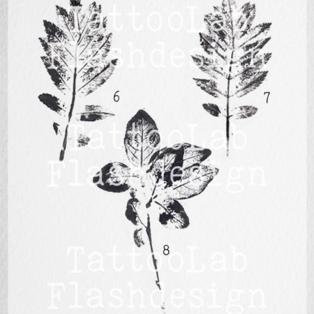 Dotwork tattoo design van een botanische prints