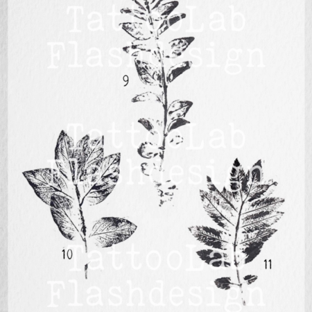 Dotwork tattoo design van een botanische prints