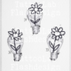 Handgemaakte tattoo ontwerpen van een realistische gloeilamp met een abstracte bloem